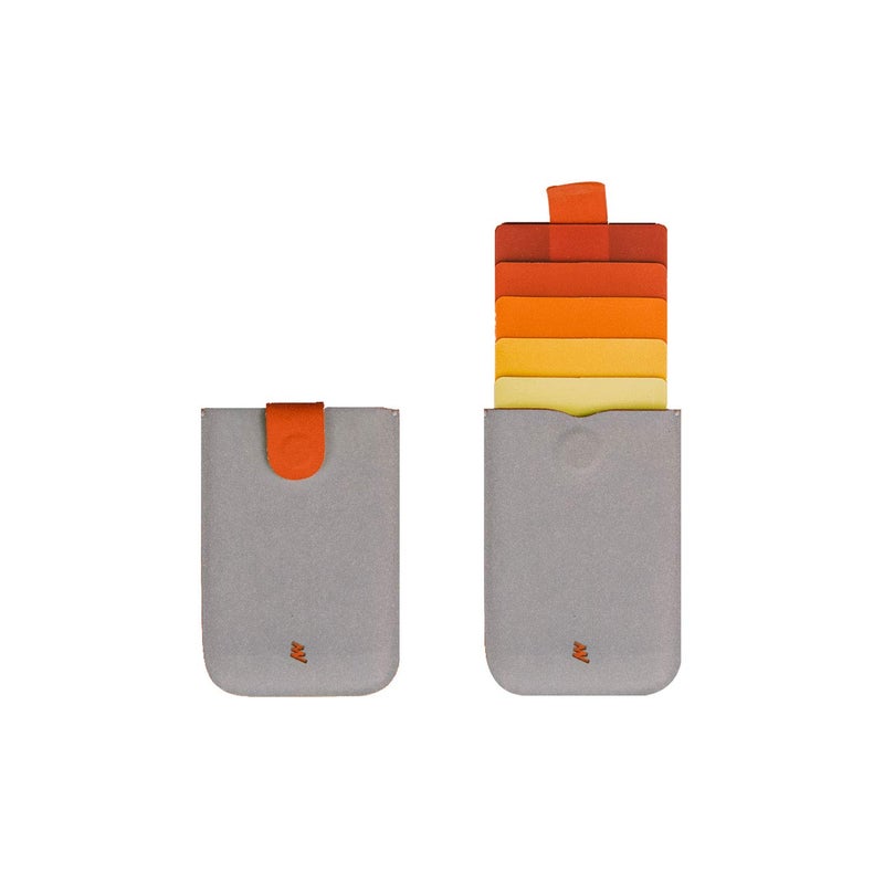 Allocacoc Slim wallet, DesignNest DAX wallet, Cascading pull-tab wallet, Hold upto 6 cards, small wallet, Card holder, Purse (RedGrey, Microfiber) - Image 1